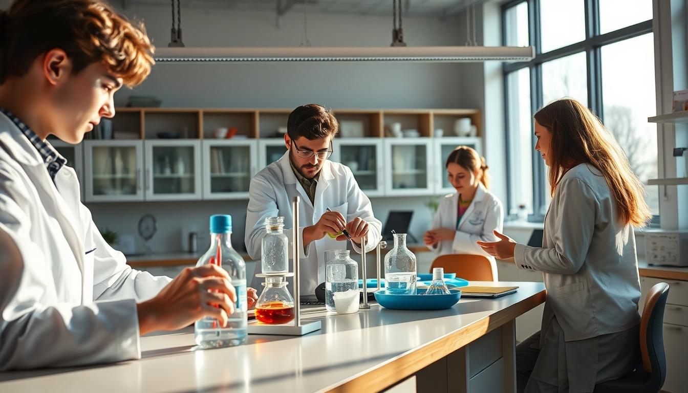 Learners collaborating in a contemporary classroom